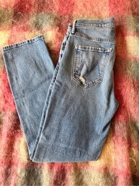 MOTHER Light Blue Ankle Dazzler Jeans